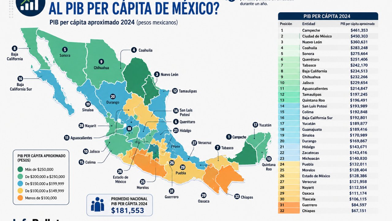 Tu estado en el ranking económico: lo que el PIB de 2024 no te cuenta